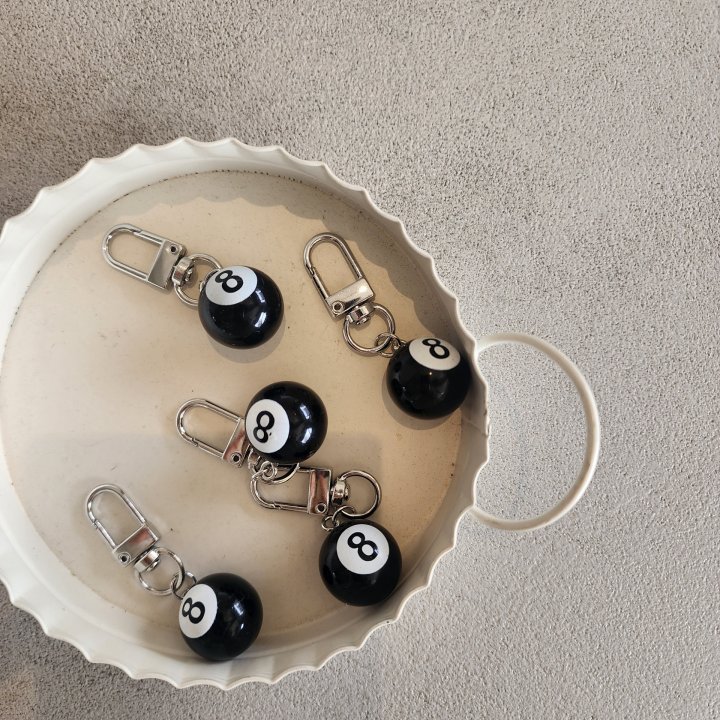 Newerly - Korean Women Fashion - #momslook - No 8 Ball Keyring (set of 5)