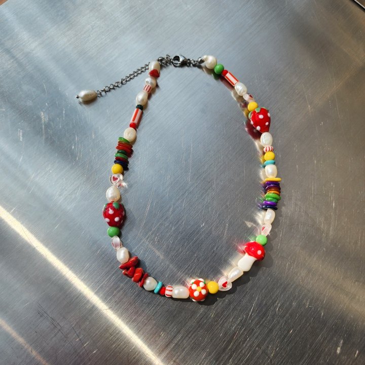 Newerly - Korean Women Fashion - #momslook - Strawberry Beads Necklace - 2