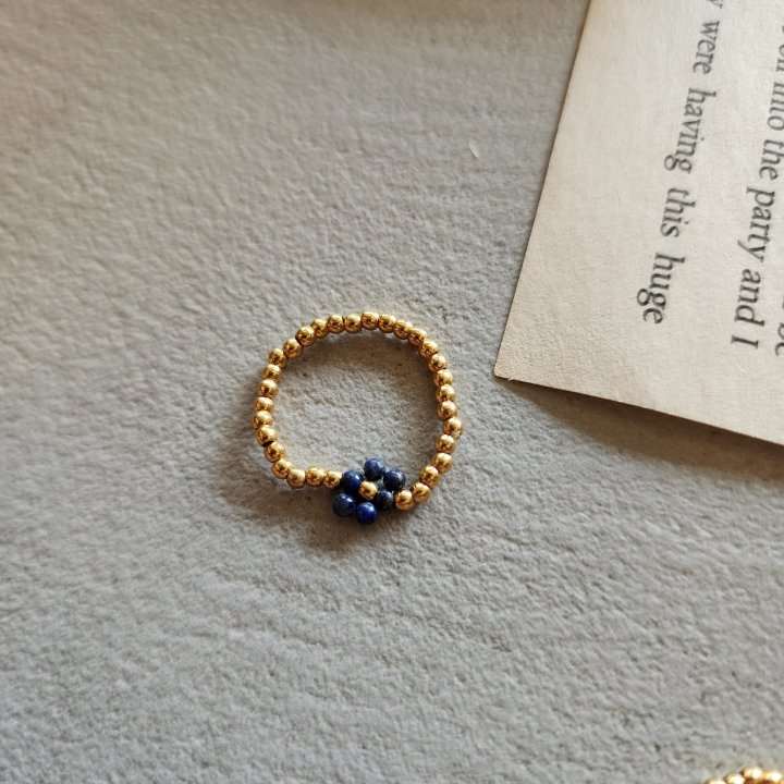 Newerly - Korean Women Fashion - #thatsdarling - Flower Gold Ball Ring - 2