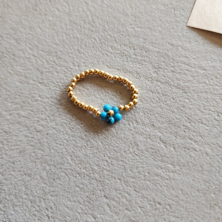 Newerly - Korean Women Fashion - #thelittlethings - Flower Gold Ball Ring - 3