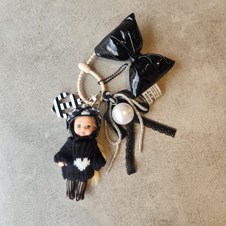 Newerly - Korean Women Fashion - #womensfashion - Black Knit Babydoll Keyring