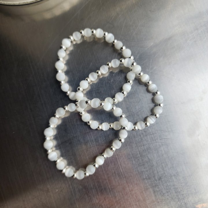 Newerly - Korean Women Fashion - #womensfashion - Silver Marble Bracelet