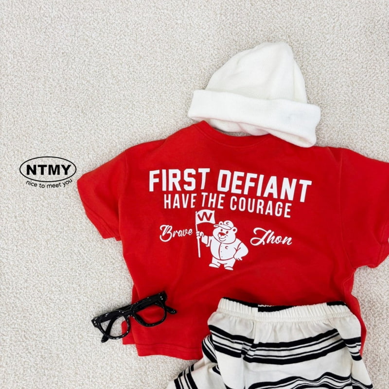 Nice To Meet You - Korean Children Fashion - #childrensboutique - W Bear Tee - 8