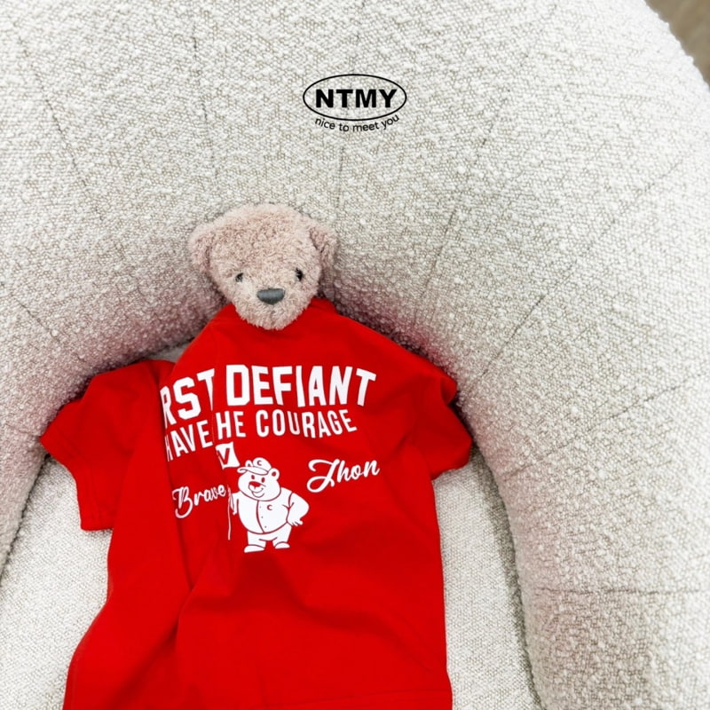 Nice To Meet You - Korean Children Fashion - #kidsshorts - W Bear Tee - 12