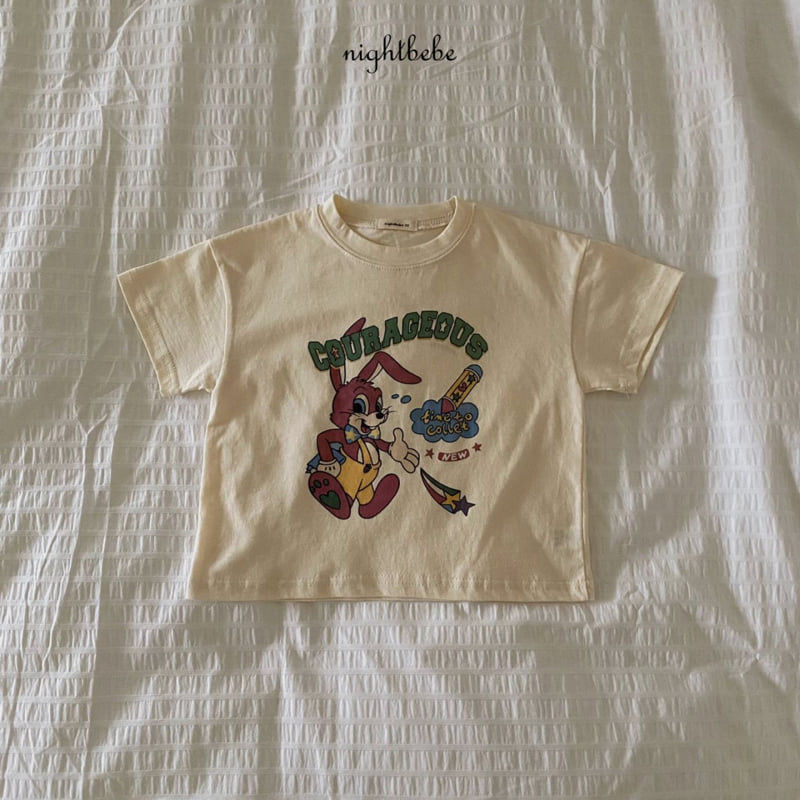 Night Bebe - Korean Baby Fashion - #onlinebabyshop - Crayon Rabbit Short Sleeve Tee - 4