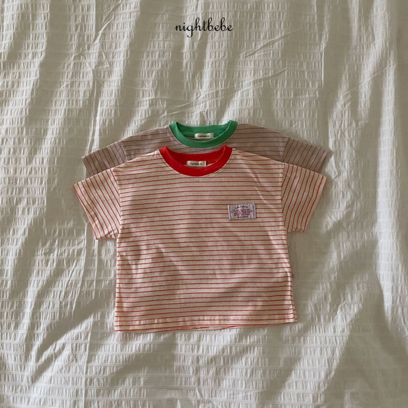 Night Bebe - Korean Baby Fashion - #babyboutique - Stripe Raglan Short Sleeve Tee