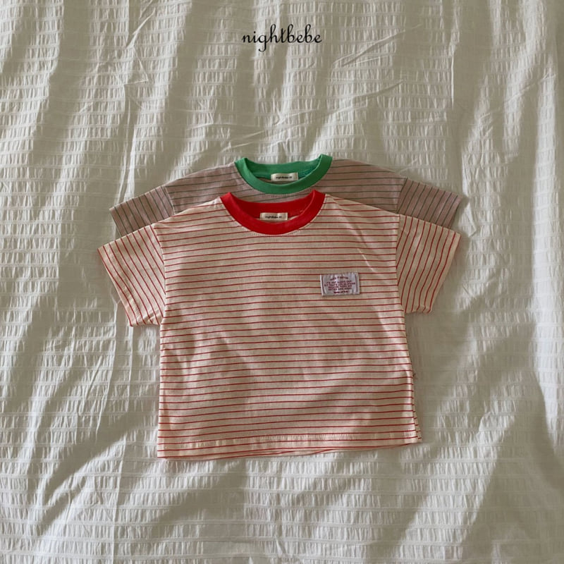 Night Bebe - Korean Baby Fashion - #babyboutique - Stripe Raglan Short Sleeve Tee - 2