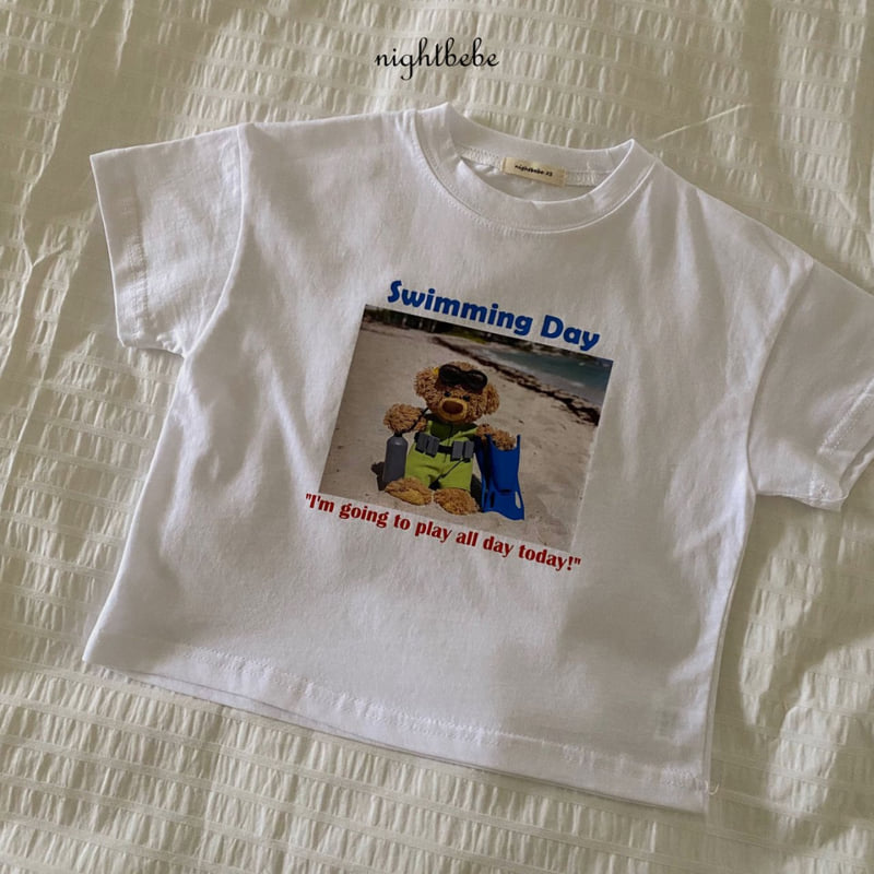 Night Bebe - Korean Baby Fashion - #babyboutique - Surfing Bear Short Sleeve Tee - 3
