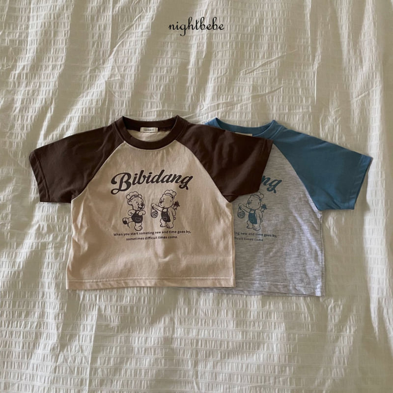 Night Bebe - Korean Baby Fashion - #babyboutique - Bear Raglan Short Sleeve Tee - 2
