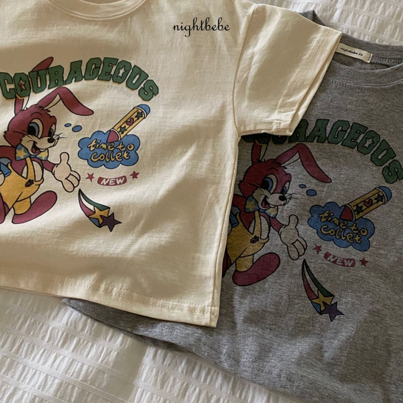 Night Bebe - Korean Baby Fashion - #babyclothing - Crayon Rabbit Short Sleeve Tee - 7