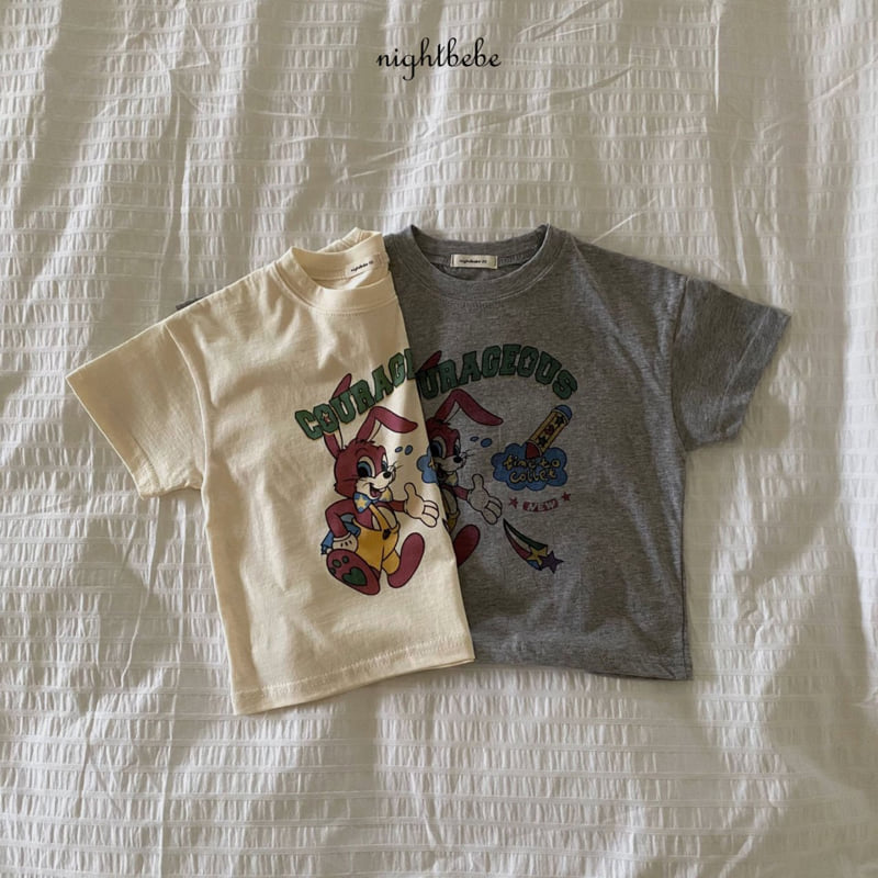 Night Bebe - Korean Baby Fashion - #babyfashion - Crayon Rabbit Short Sleeve Tee - 8