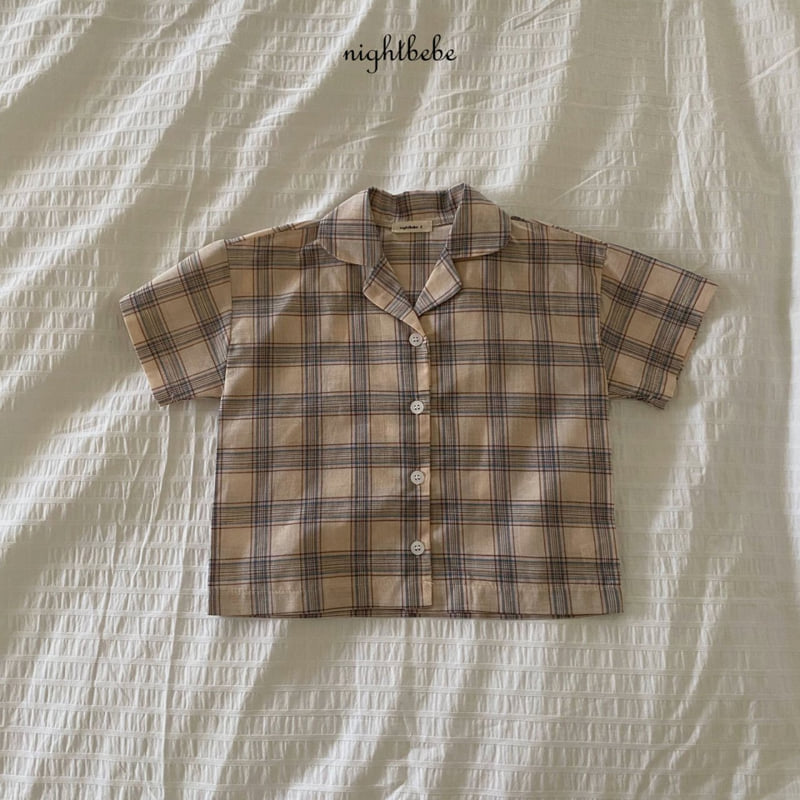 Night Bebe - Korean Baby Fashion - #babyfashion - Summer Check Shirt