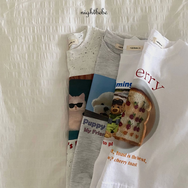 Night Bebe - Korean Baby Fashion - #babyfashion - Surfing Bear Short Sleeve Tee - 6
