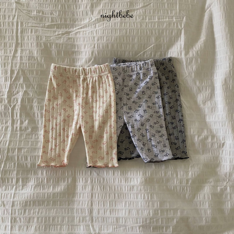 Night Bebe - Korean Baby Fashion - #babyfever - Teddy Bear Leggings - 5
