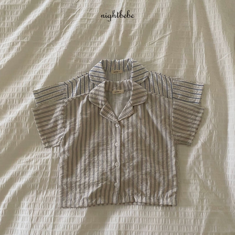 Night Bebe - Korean Baby Fashion - #babyfever - Striped Lua Shirt