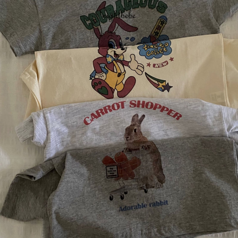 Night Bebe - Korean Baby Fashion - #babygirlfashion - Rabbit Short Sleeve Tee - 8