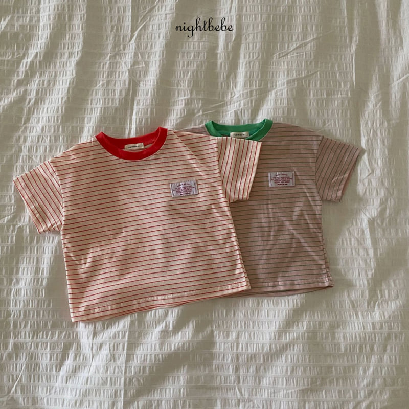 Night Bebe - Korean Baby Fashion - #babygirlfashion - Stripe Raglan Short Sleeve Tee - 7