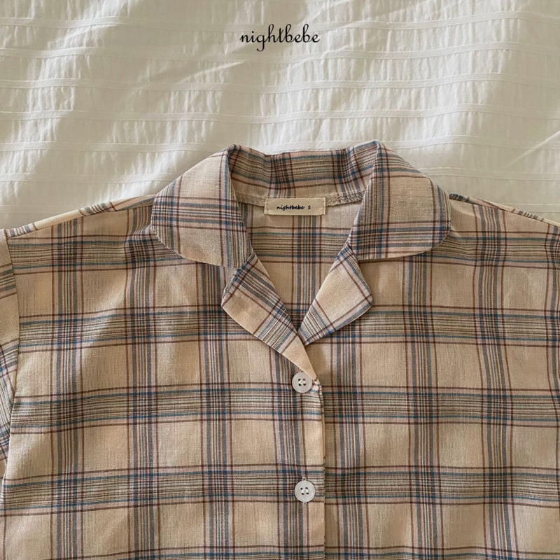 Night Bebe - Korean Baby Fashion - #babygirlfashion - Summer Check Shirt - 3