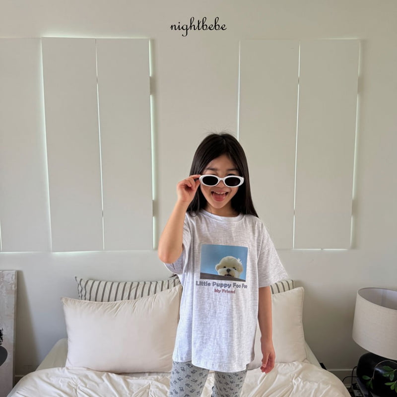 Night Bebe - Korean Baby Fashion - #babygirlfashion - Puppy Short Sleeve Tee - 10