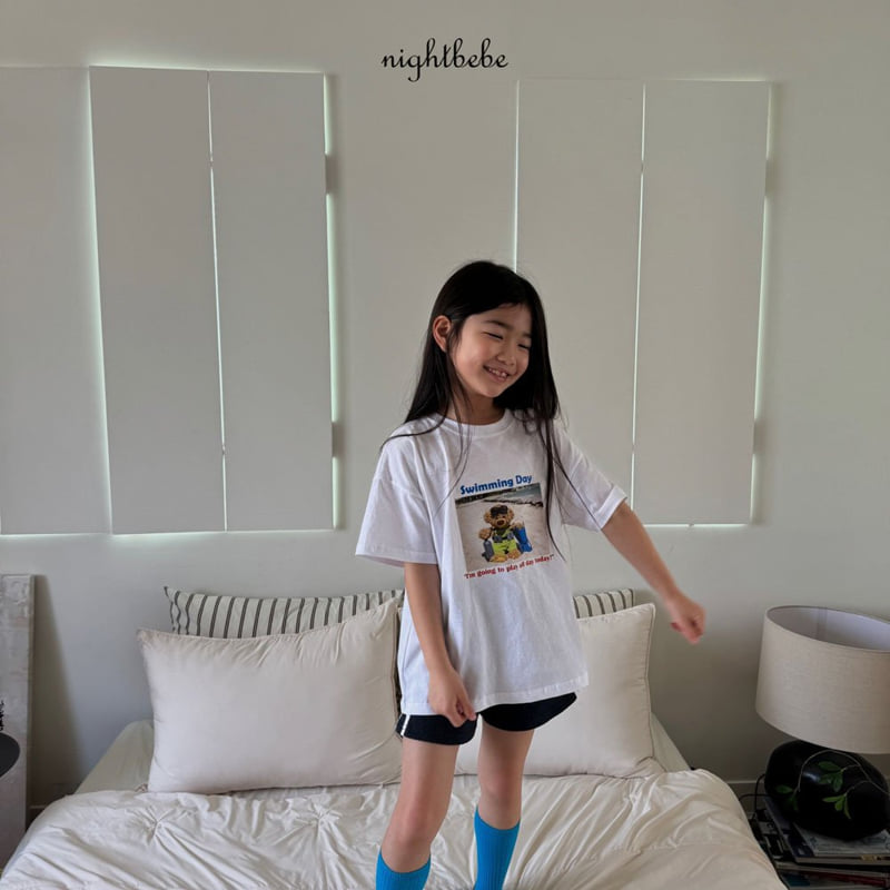 Night Bebe - Korean Baby Fashion - #babygirlfashion - Surfing Bear Short Sleeve Tee - 8