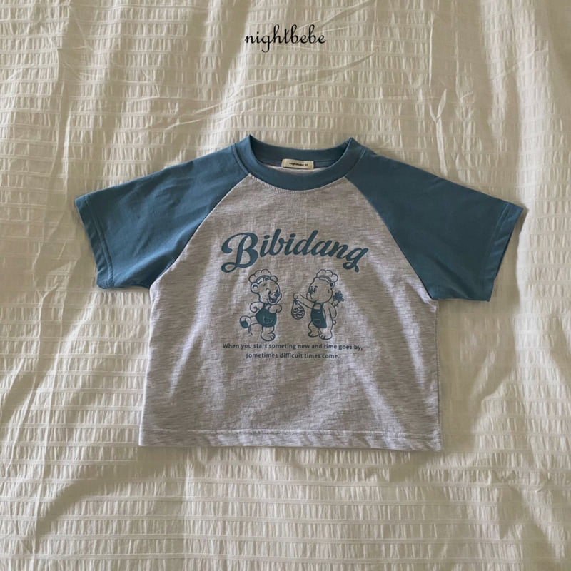 Night Bebe - Korean Baby Fashion - #babygirlfashion - Bear Raglan Short Sleeve Tee - 7