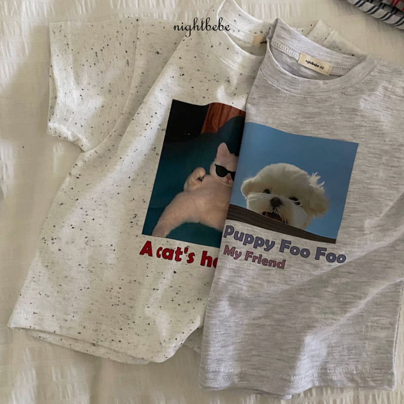 Night Bebe - Korean Baby Fashion - #babylifestyle - Cat Short Sleeve Tee - 5