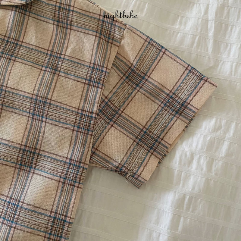 Night Bebe - Korean Baby Fashion - #babygirlfashion - Summer Check Shirt - 4