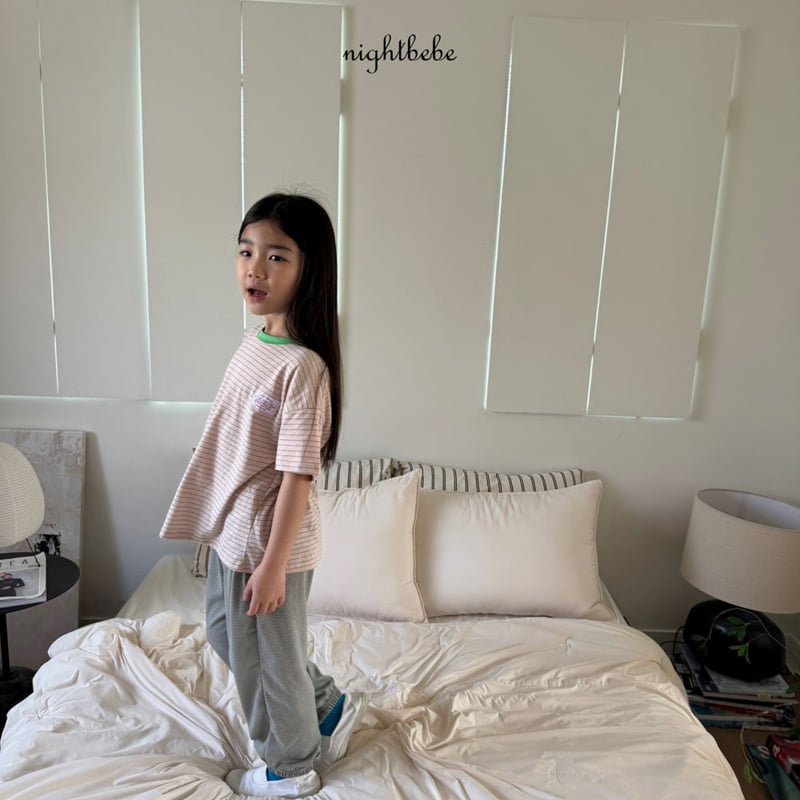 Night Bebe - Korean Baby Fashion - #babyootd - Stripe Raglan Short Sleeve Tee - 10