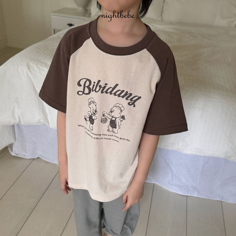 Night Bebe - Korean Baby Fashion - #babyootd - Bear Raglan Short Sleeve Tee - 10
