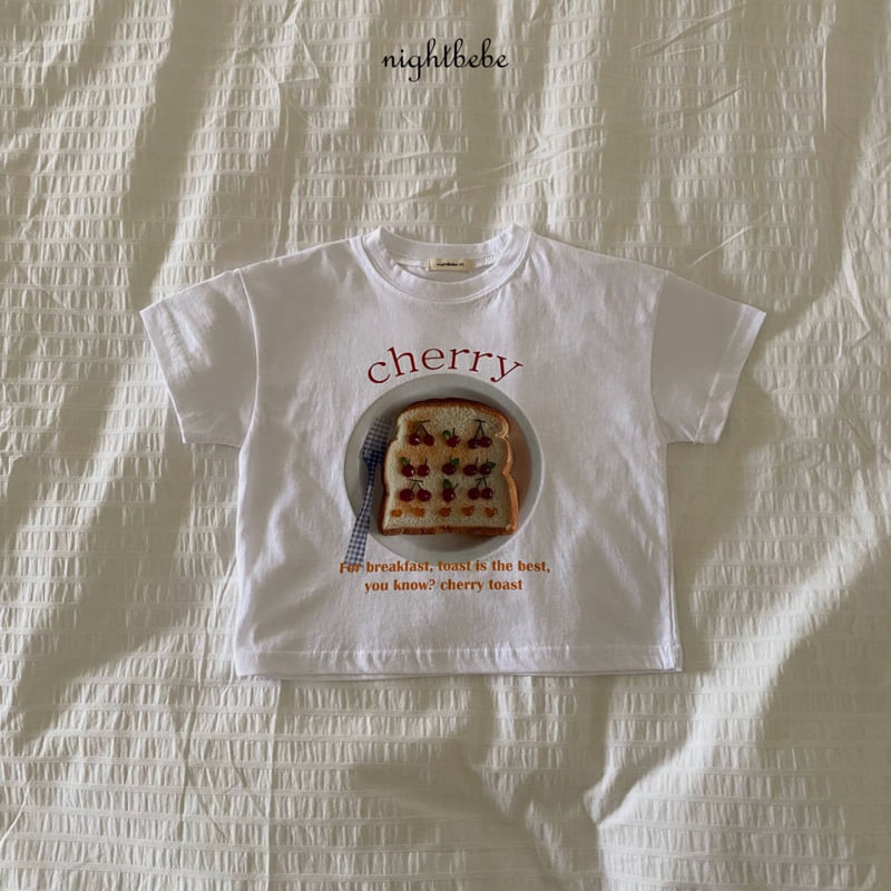 Night Bebe - Korean Baby Fashion - #babyoutfit - Cherry Bread Short Sleeve Tee