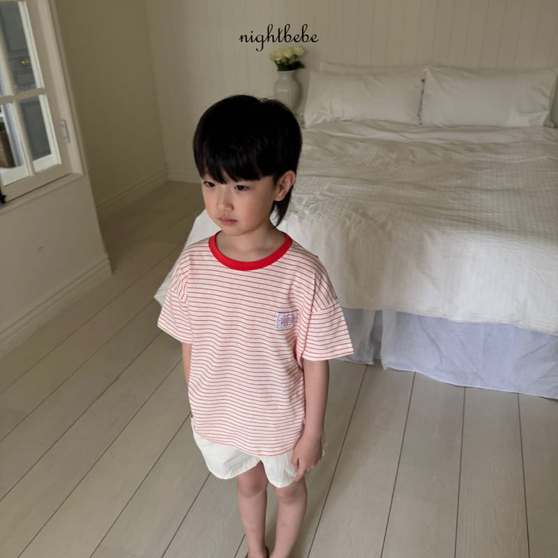 Night Bebe - Korean Baby Fashion - #babyoutfit - Stripe Raglan Short Sleeve Tee - 12
