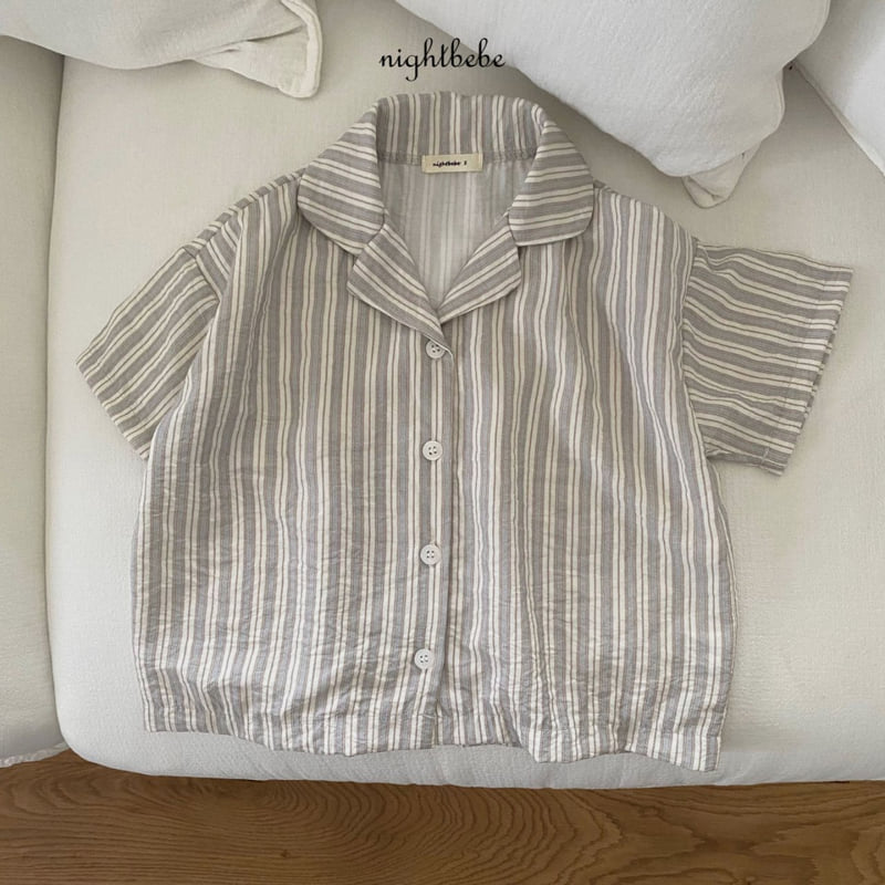 Night Bebe - Korean Baby Fashion - #babyoutfit - Striped Lua Shirt - 6