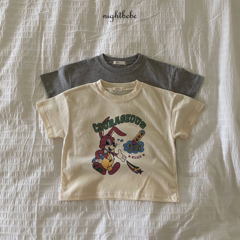 Night Bebe - Korean Baby Fashion - #onlinebabyboutique - Crayon Rabbit Short Sleeve Tee - 2