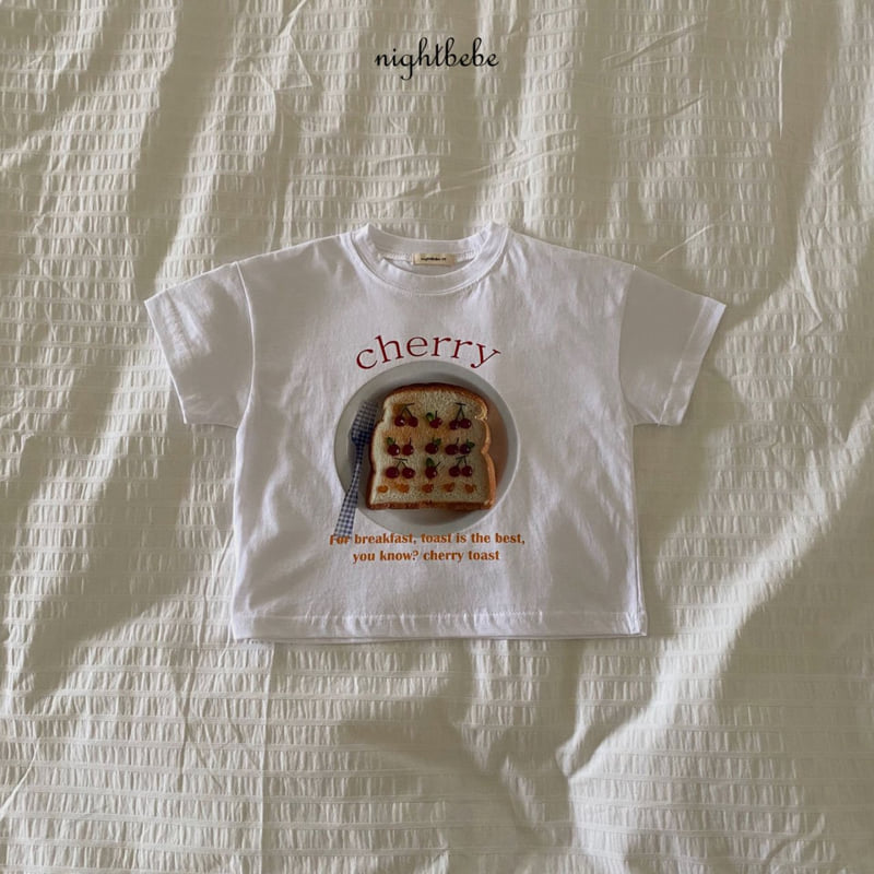 Night Bebe - Korean Baby Fashion - #onlinebabyboutique - Cherry Bread Short Sleeve Tee - 4