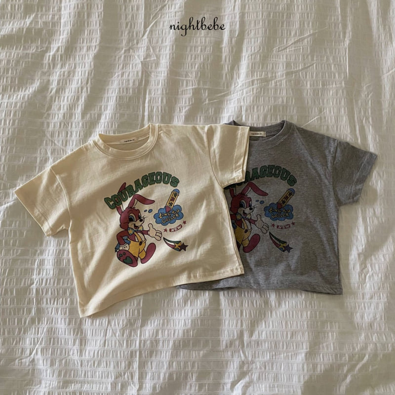 Night Bebe - Korean Baby Fashion - #onlinebabyshop - Crayon Rabbit Short Sleeve Tee - 3