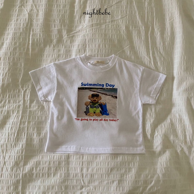 Night Bebe - Korean Baby Fashion - #onlinebabyshop - Surfing Bear Short Sleeve Tee