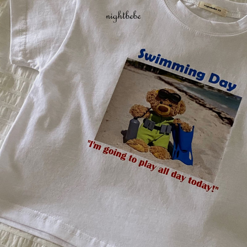 Night Bebe - Korean Baby Fashion - #smilingbaby - Surfing Bear Short Sleeve Tee - 2