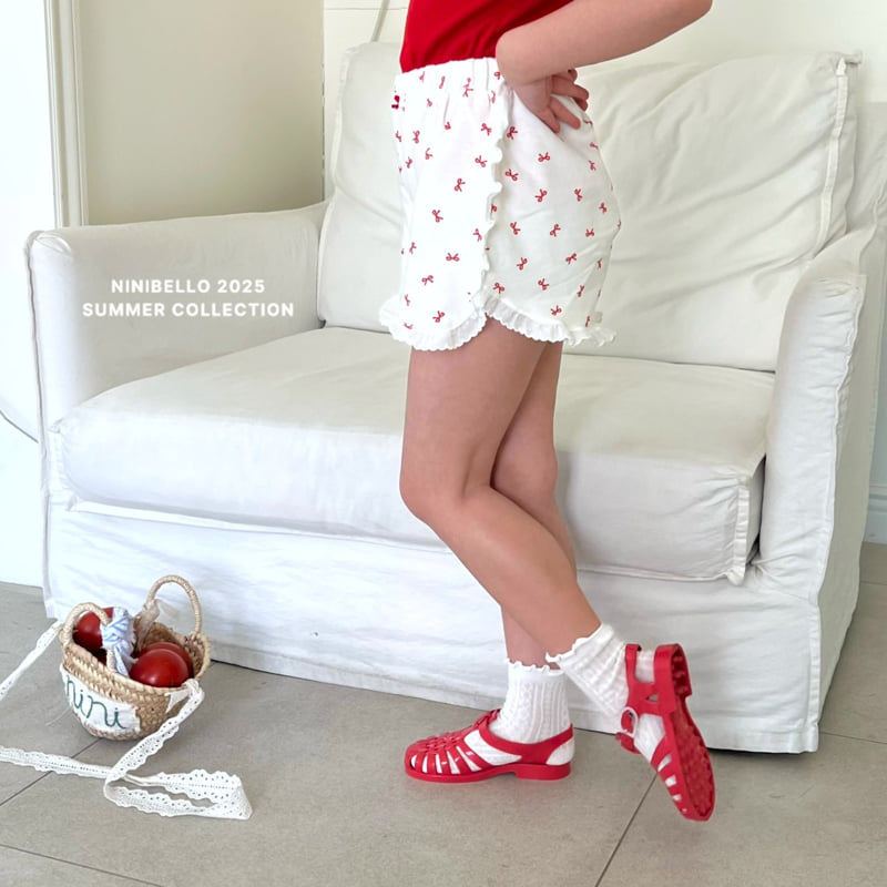 Ninibello - Korean Children Fashion - #Kfashion4kids - Lace Ribbon Short Pants - 12