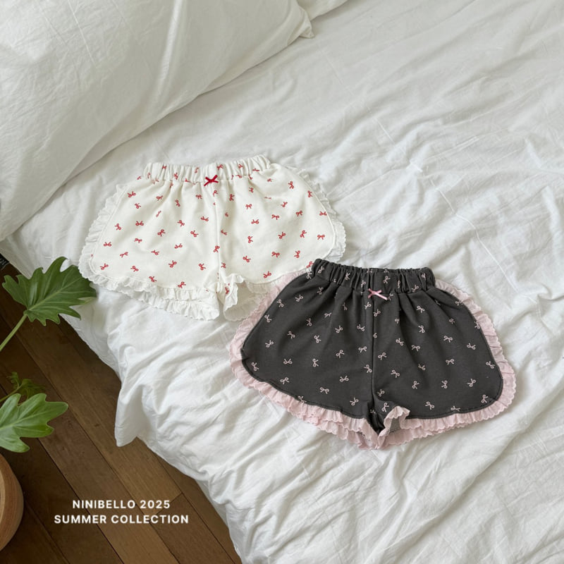 Ninibello - Korean Children Fashion - #childofig - Lace Ribbon Short Pants - 3