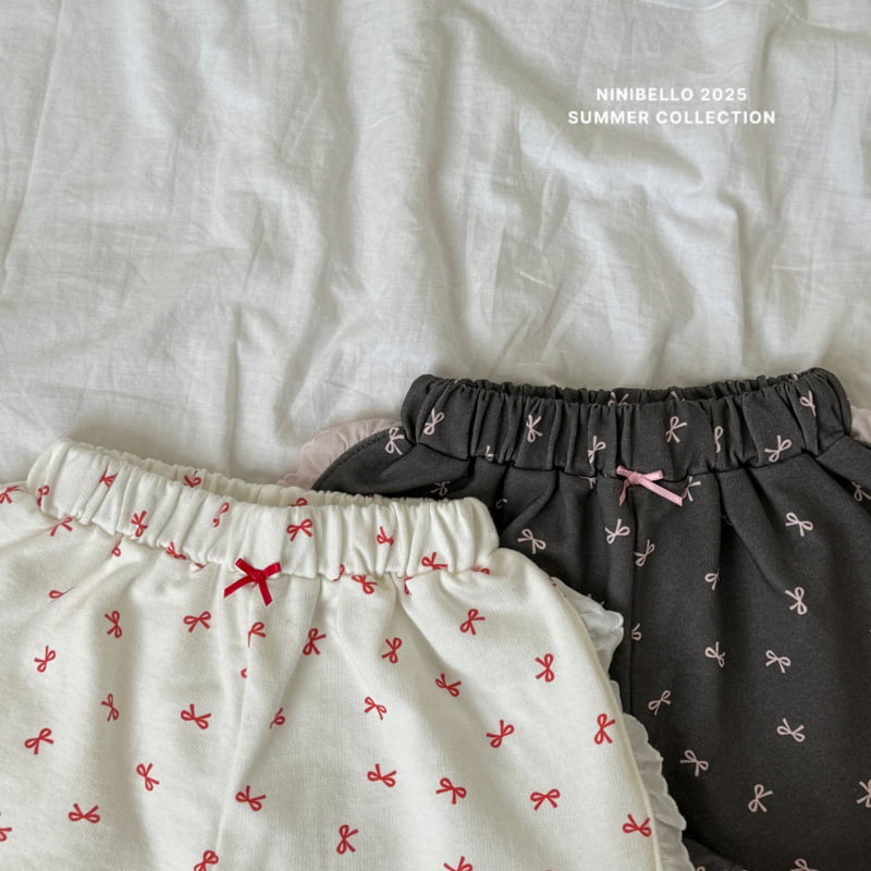 Ninibello - Korean Children Fashion - #childofig - Lace Ribbon Short Pants - 4