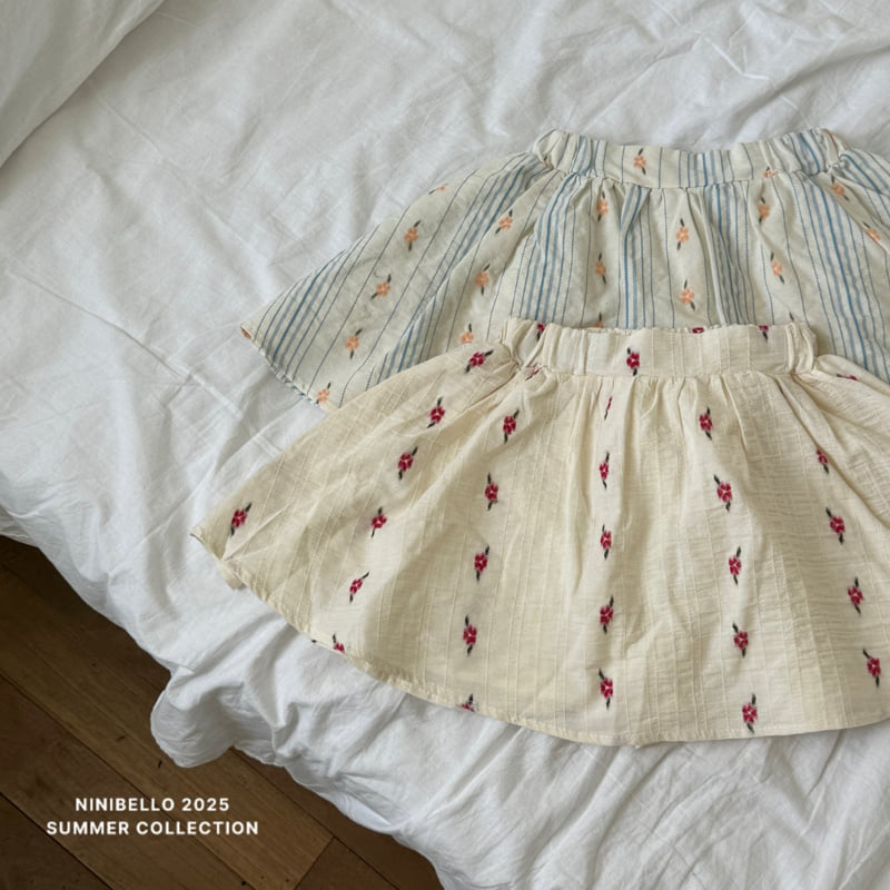 Ninibello - Korean Children Fashion - #childofig - Lily Embroidery Skirt - 5