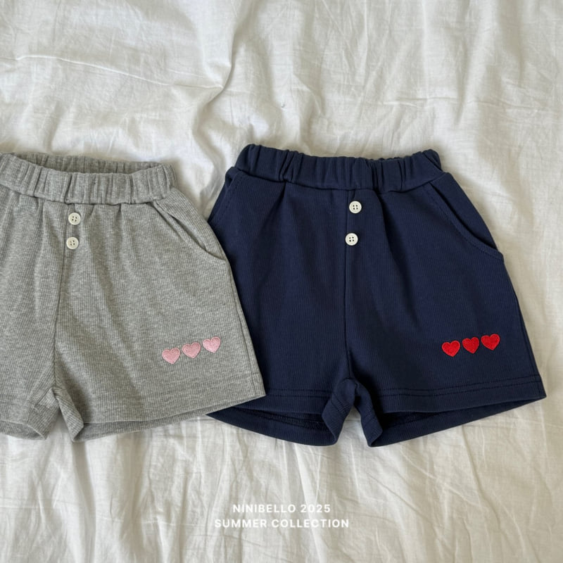 Ninibello - Korean Children Fashion - #childrensboutique - Heart Button Pants (Plain) - 8