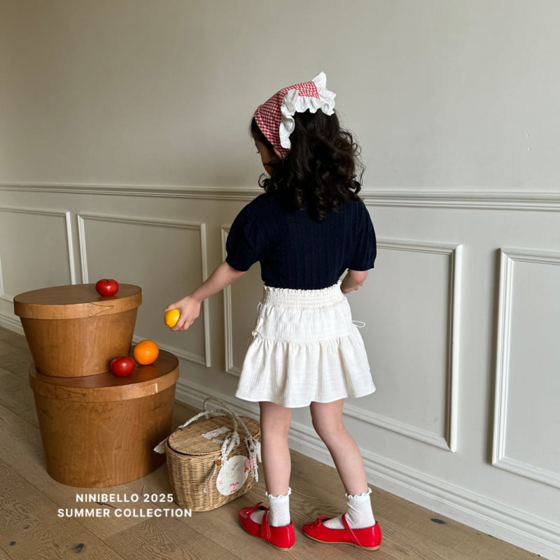 Ninibello - Korean Children Fashion - #childrensboutique - Claire Ribbon Short Sleeve Knit - 12