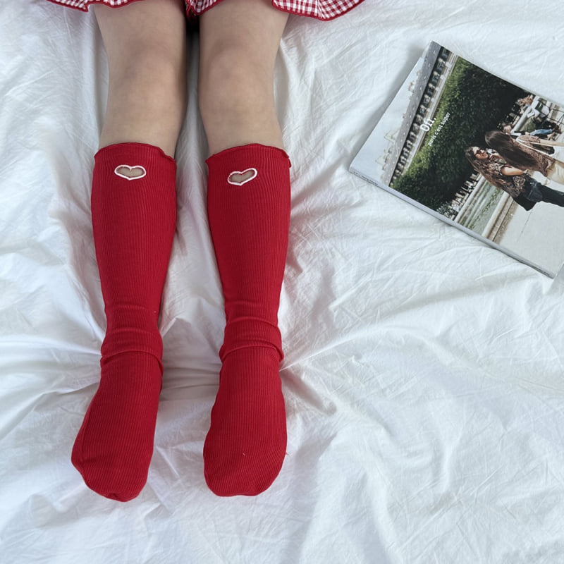 Ninibello - Korean Children Fashion - #childrensboutique - Heart Punching Knee Socks - 8