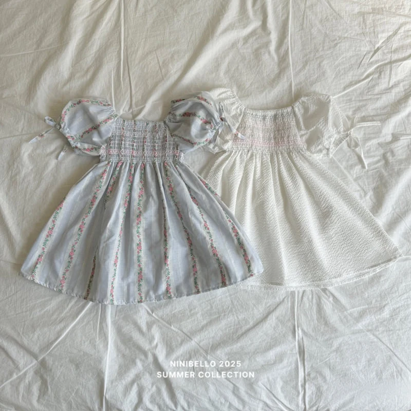 Ninibello - Korean Children Fashion - #designkidswear - Embroidered Shirred One-piece - 10
