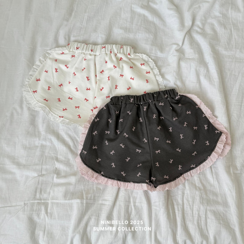 Ninibello - Korean Children Fashion - #designkidswear - Lace Ribbon Short Pants - 6