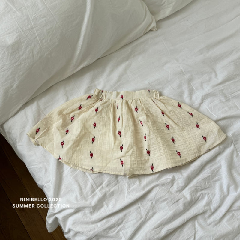 Ninibello - Korean Children Fashion - #designkidswear - Lily Embroidery Skirt - 7