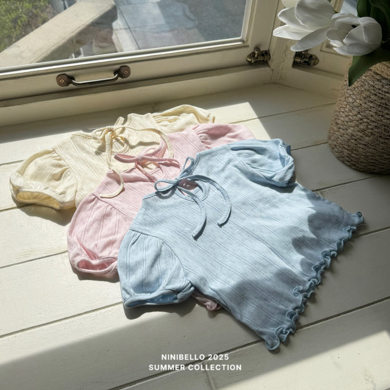 Ninibello - Korean Children Fashion - #designkidswear - Back Ribbon Eyelet Tee