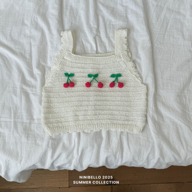Ninibello - Korean Children Fashion - #designkidswear - Cherry Pop Sleeveless Knit - 5