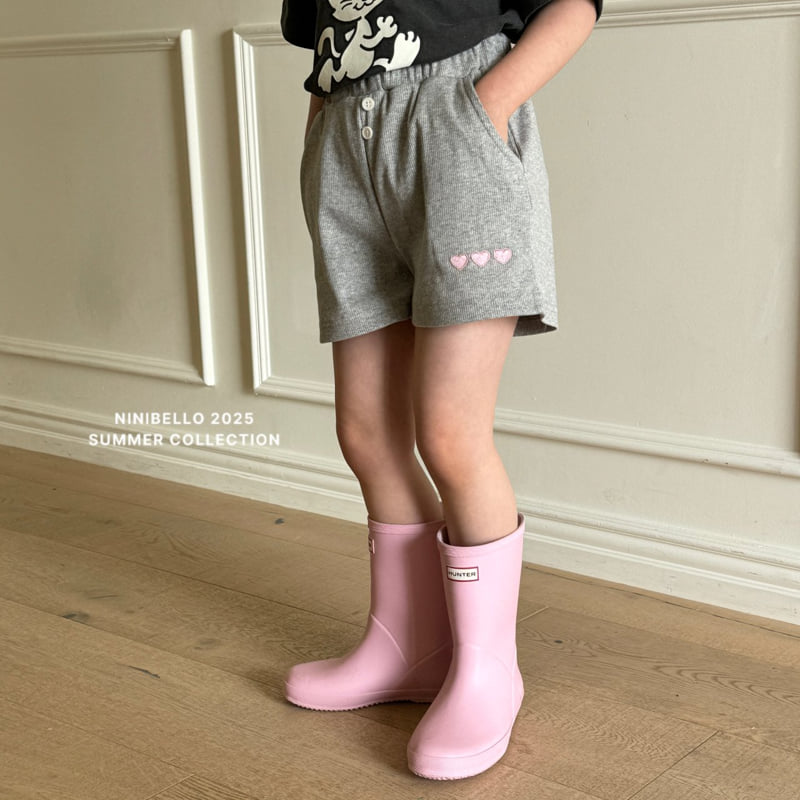 Ninibello - Korean Children Fashion - #fashionkids - Heart Button Pants (Plain) - 11